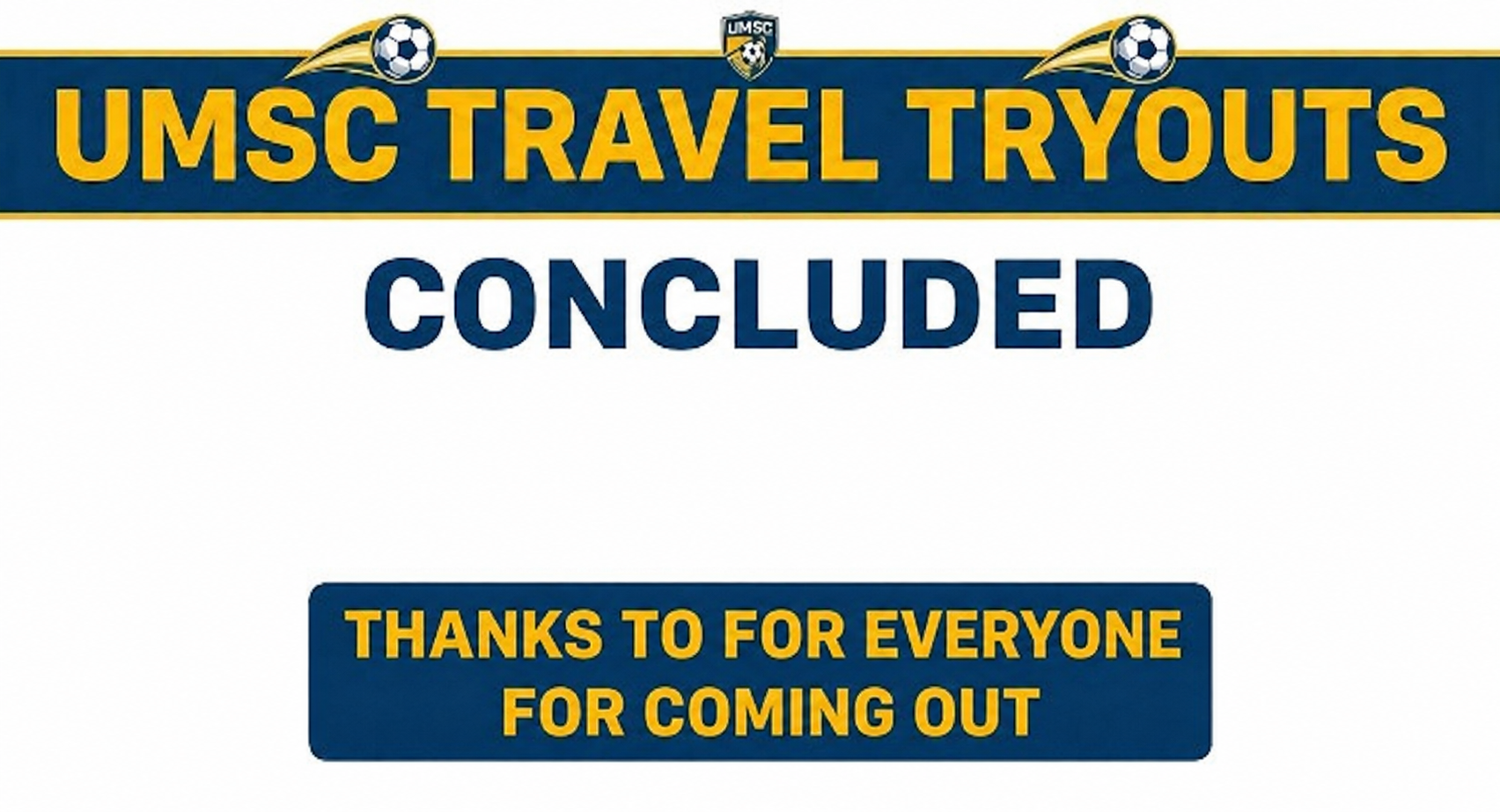 2026 Travel Tryouts Concluded